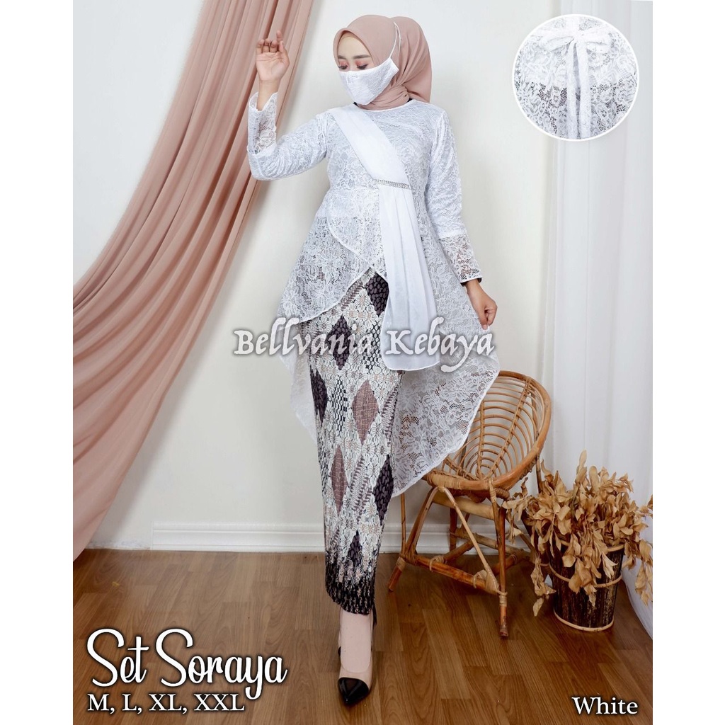 Permata Olshop / Set Soraya Brokat / Kebaya Salendang / Kebaya Tundangan / Baju Buat Pesta / Kebaya Wisuda