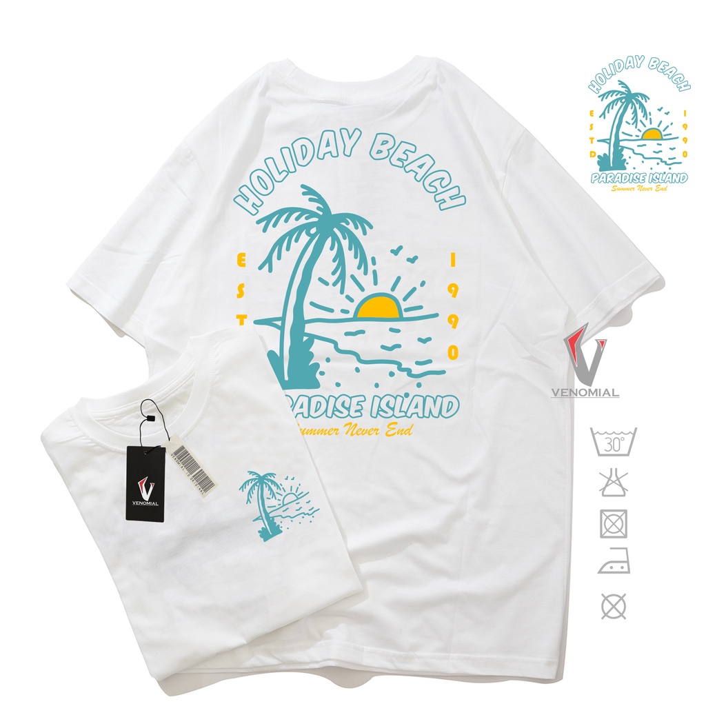 kaos OVERSIZE HOLIDAY BEACH PARADISE ISLAND  / Kaos Motif Keren / Kaos Summer / Kaos Pantai / Kaos O