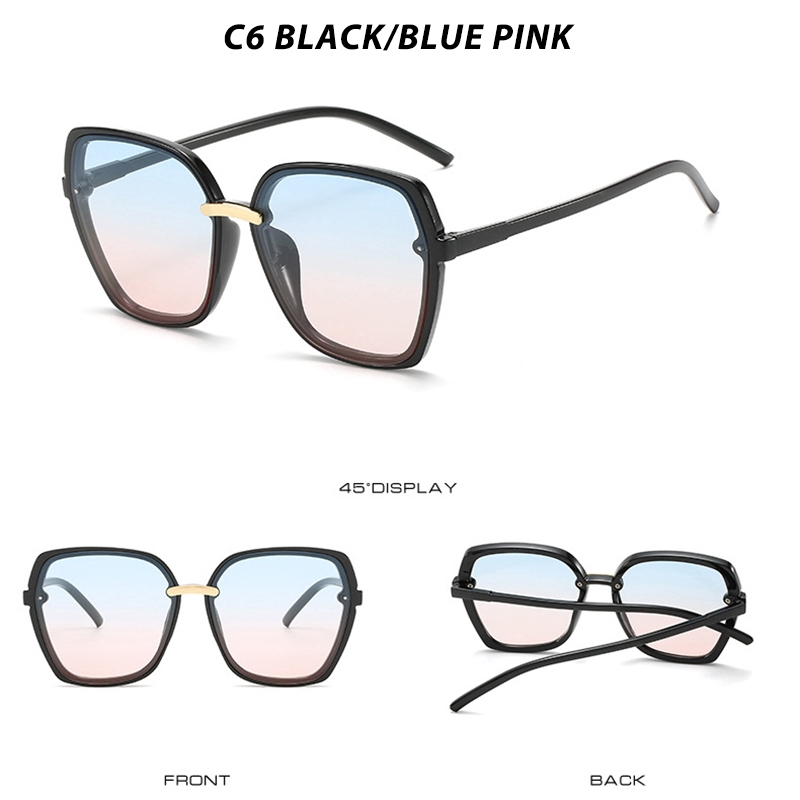 (YUZHU) Bayar di Tempat Kacamata Korean Style Hitam Candy Color Oversized Kacamata Hitam Gaya Wanita Sunglasses