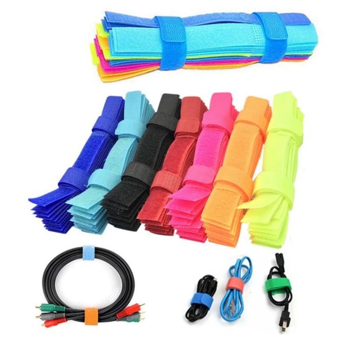 

~~~~~] Pengikat Kabel Velcro Klip Penjepit Strap Ties Merapikan Perapih Cable