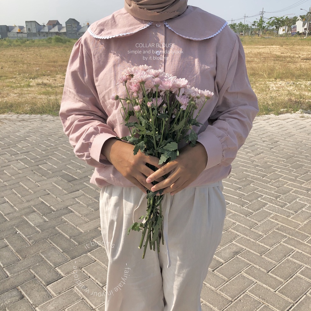 Calla Blouse - Korean Blouse Linen Ramie - Korean Blouse Linen - Blouse Linen