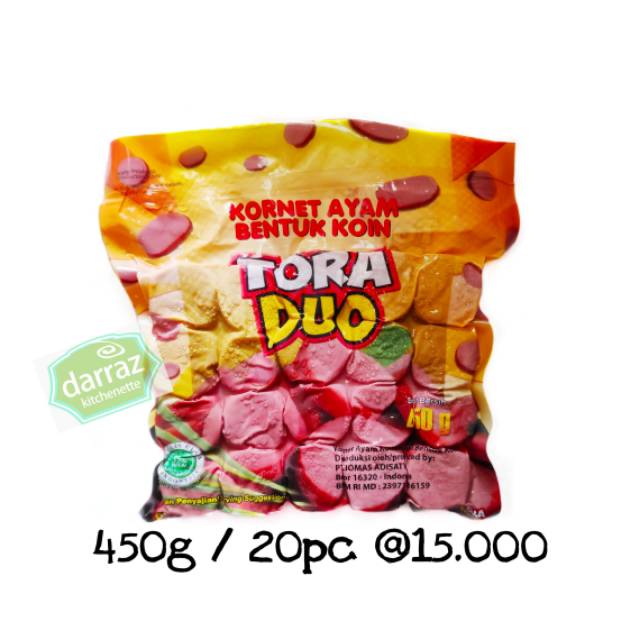 Kornet ayam Bentuk koin tora duo