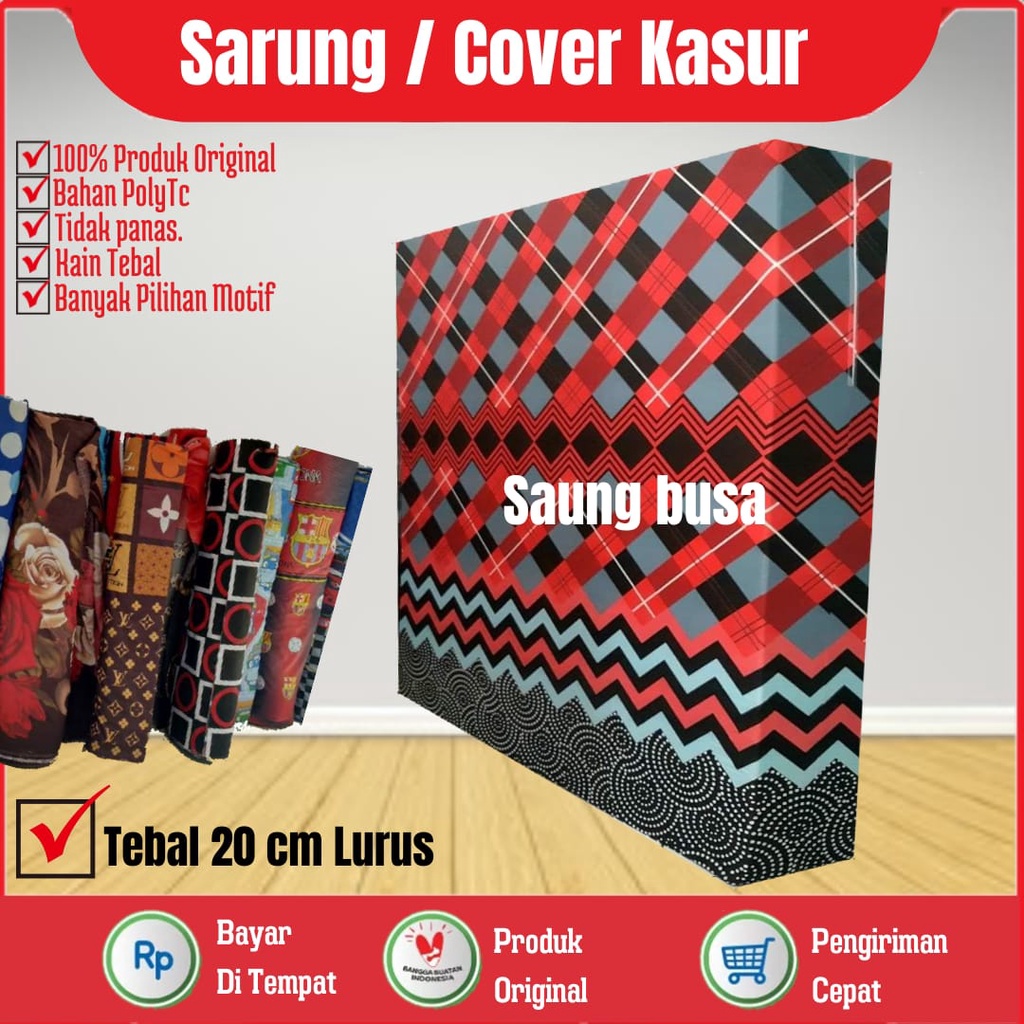 Sarung Kasur Busa Resleting No 1,2,3,4 Single Tebal 20 Cm / Cover Kasur Busa Inoac/Sprei Resleting