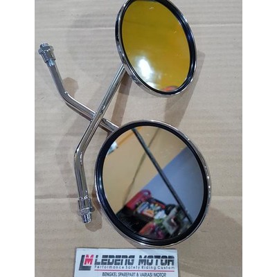 Kaca Spion Vespa Bulat Besar Tiang Panjang Motor Universal