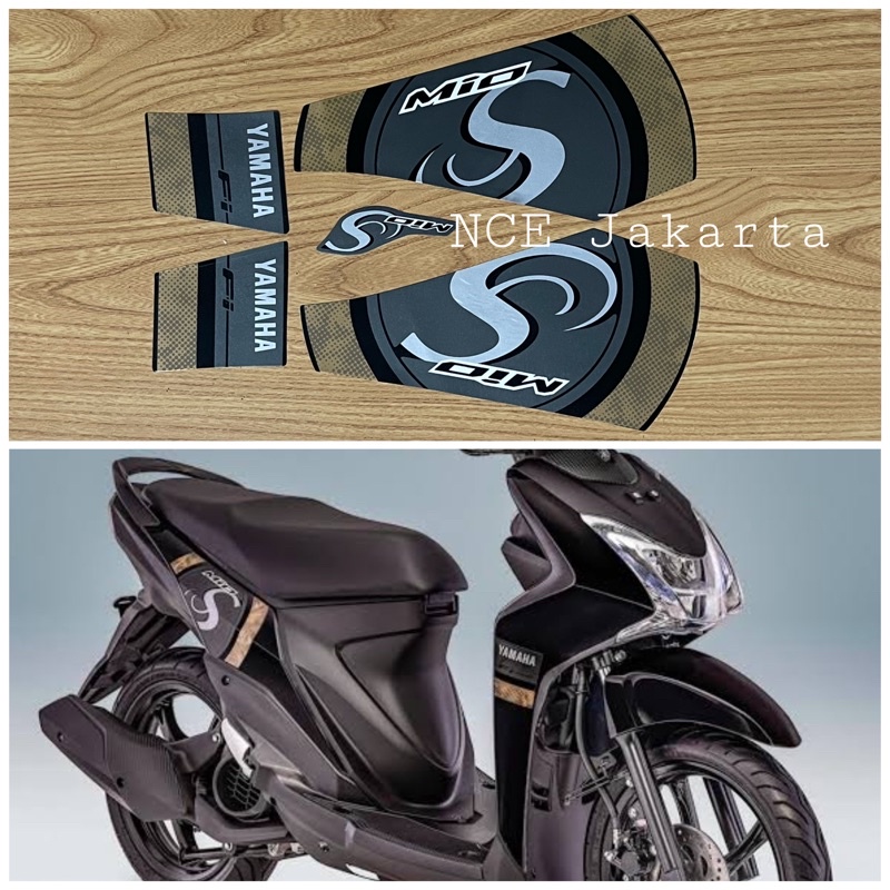 STIKER STRIPING MOTOR MIO S 2019 HITAM LIS GOLD