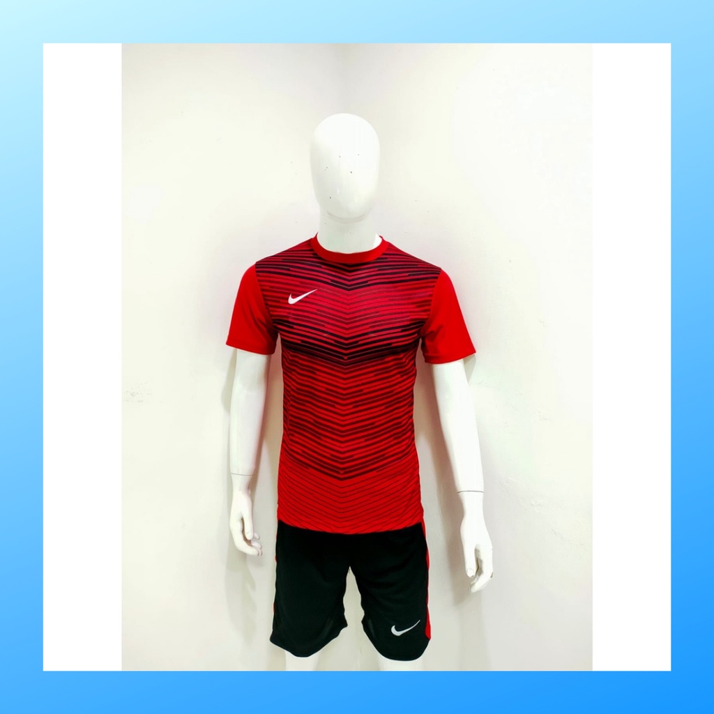 Kaos futsal pria jersey sepak bola baju dan celana setelan wanita dewasa t-shirt outfit seragam jarsey kostum olahraga pakaian apparel sport jersy soccer casual jersi suit NK155 merah