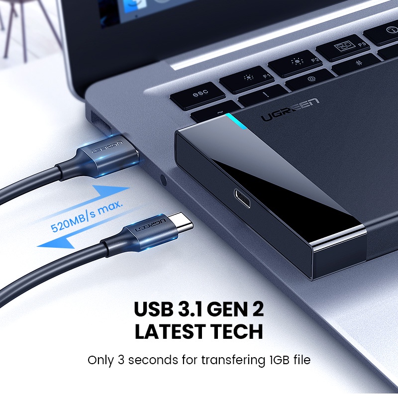 【Stok Produk di Indonesia】Ugreen Casing Enclosure Hardisk Eksternal USB 3.1 Ke SATA III 2.5 &quot;