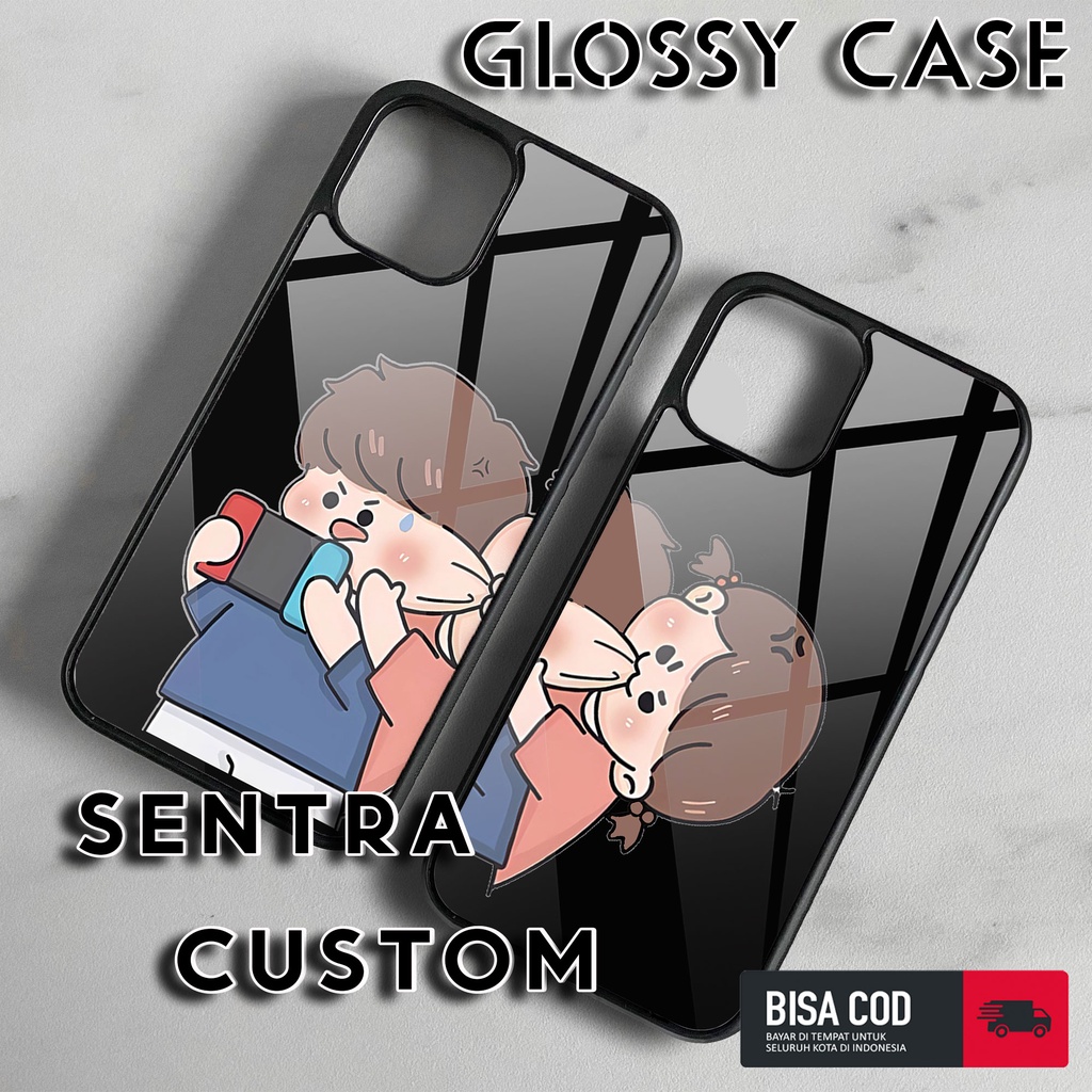 Hardcase Softcase Custom Handphone Xiaomi Redmi 7A 8 9 9A 9C 9T Casing Motif Kartun Couple Case Peli