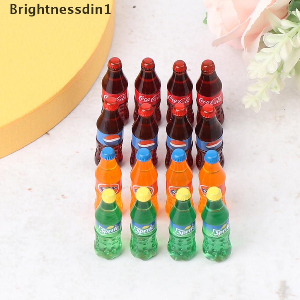 (Brightnessdin1) 4pcs / Set Mainan Miniatur Minuman Soda / Coke Untuk Aksesoris Dapur Rumah Boneka