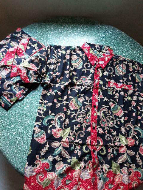 Qnunbatik Hem/kemeja Atasan Batik Anak Cowok Gentong Hitam