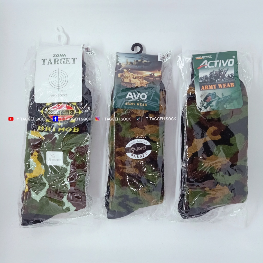 Harga 12 pasang |ORIGINAL KAOS KAKI PDL LORENG / KAOS KAKI TEBAL TNI LORENG | Ada garansi