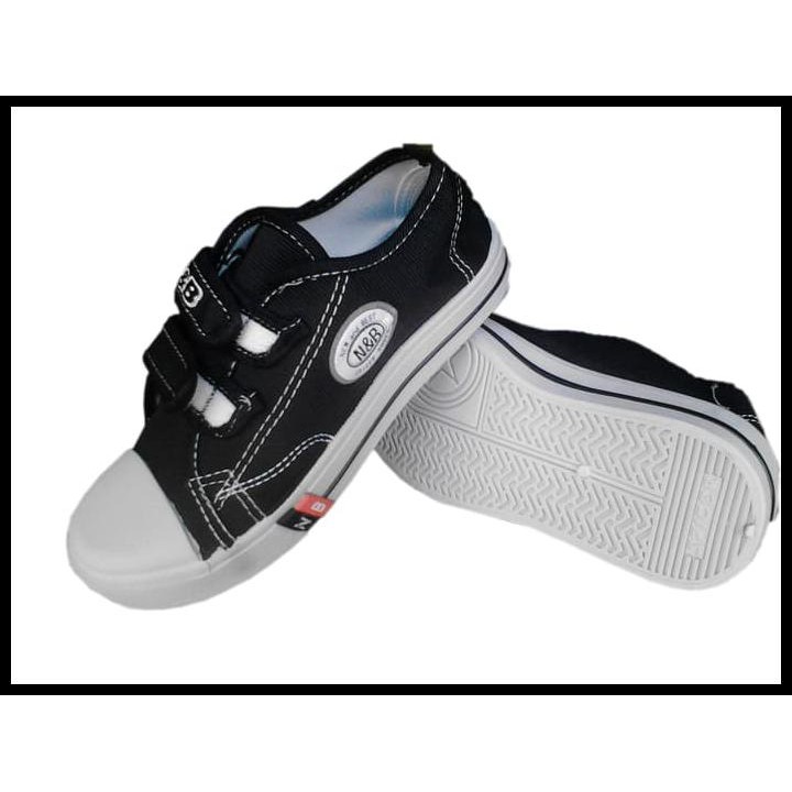 MURAH Sepatu Anak Sekolah TK SD SMP NB Warna Hitam Velcro Murah Ori
