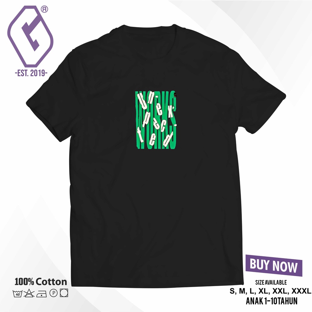 kaos distro unexpected work / baju premium unexpected works