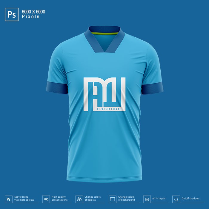 MOCKUP JERSEY BOLA/FUTSAL ADIDAS KERAH V-NECK - RESOLUSI 6000x6000 Pixels (FRONT)