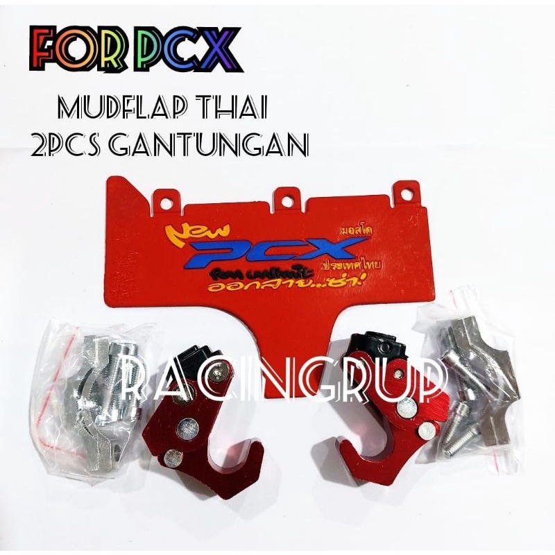 Paket for pcx 150 2 buah gantungan lipat cnc + breket stang dan mudflap thailand