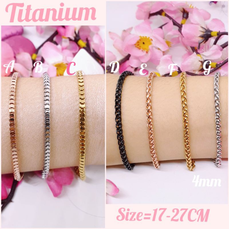 gelang milano kaca titanium asli anti karat tersedia ukuran tangan 17Cm &amp; uk kaki 27Cm G-47