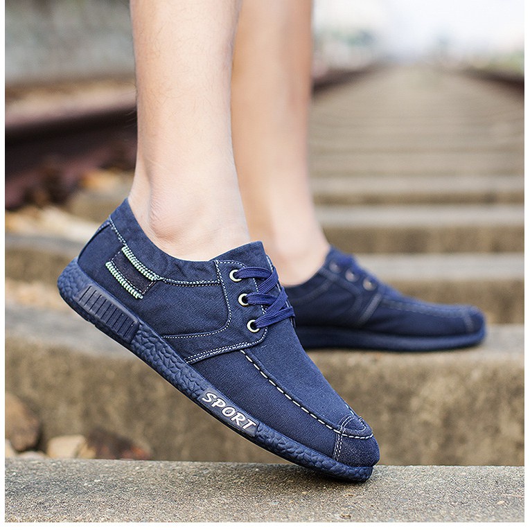 Sepatu Kets Pria Sepatu Kasual kanvas Sepatu Tali