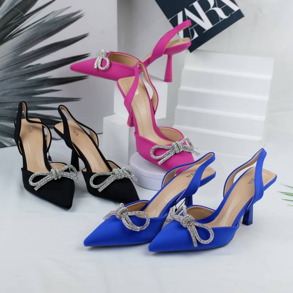 [7.7 Boombastis Sale⚡] - SEPATU WANITA SLING BACK HIGH HEELS ZS437 PREMIUM IMPORT