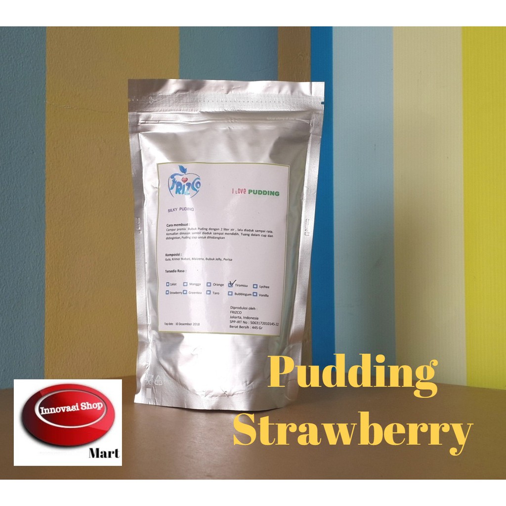 

STRAWBERRY Pudding FRISCO SILKY 445gr Podeng sutra Moiaa Stroberi puyo puding stawbery FRIZCO puding bubuk serbuk tepung instan premix