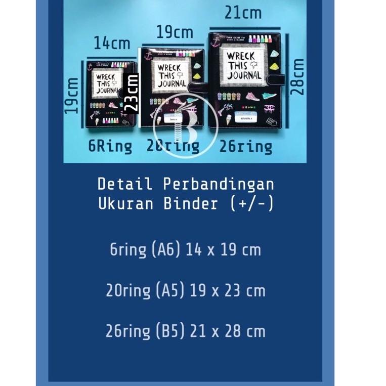 

❅ Bindermu READY Binder Motif Owl White Printing Kulit Multiring 20ring A5 26ring B5 6ring A6 ⇦