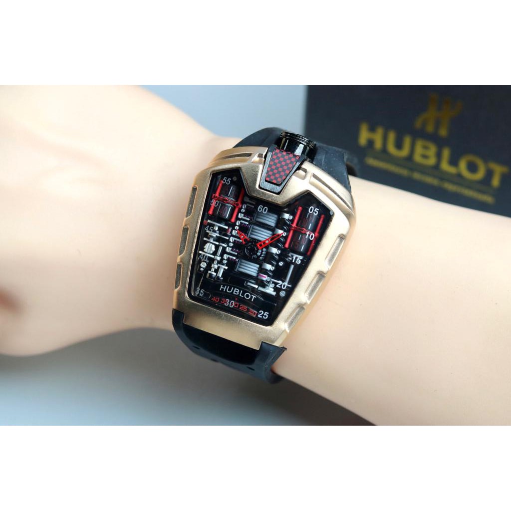 DSO-SUPER PREMIUM Jam Tangan ANalog Pria Kepala Robt List Gold Free Kotak