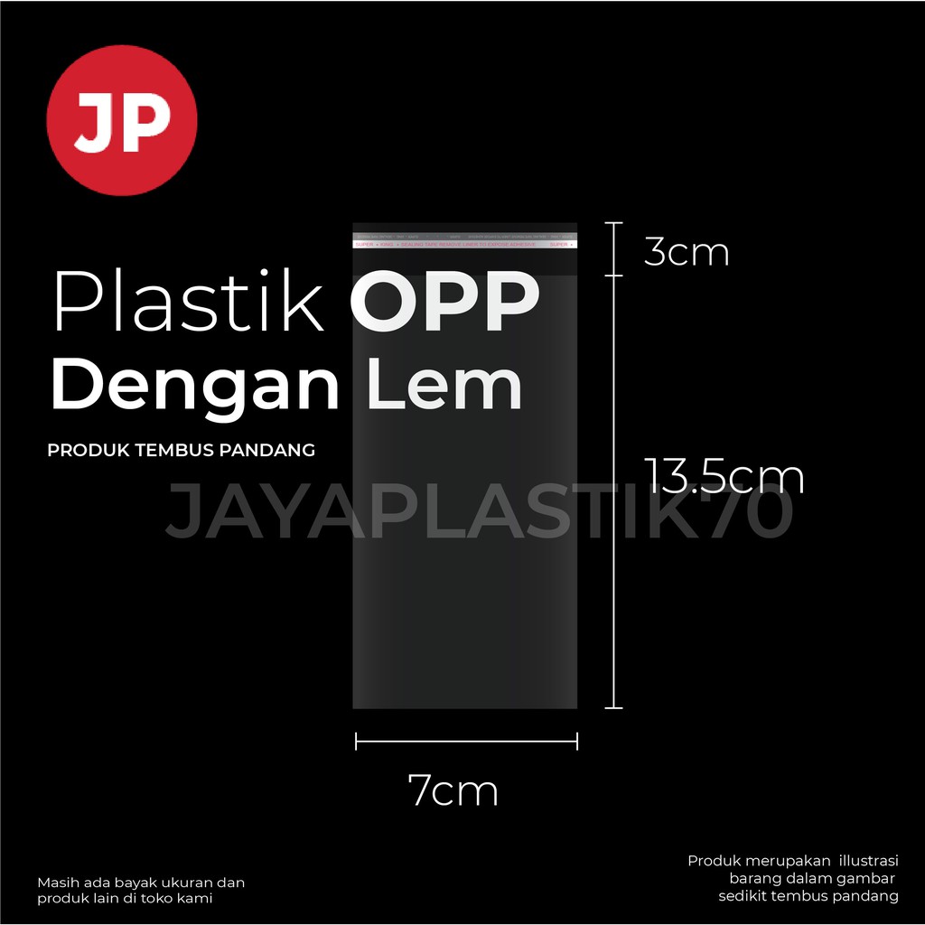 

Plastik OPP LEM Ukuran 7x13.5cm +3cm(LEM) 100pcs/Pack OPP roti, souvenir, aksesoris