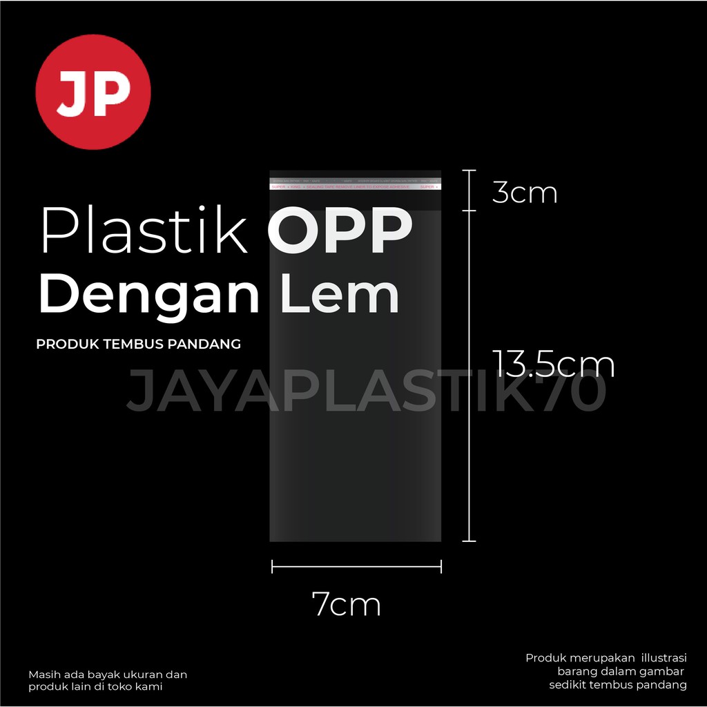 Plastik OPP LEM Ukuran 7x13.5cm +3cm(LEM) 100pcs/Pack OPP roti, souvenir, aksesoris