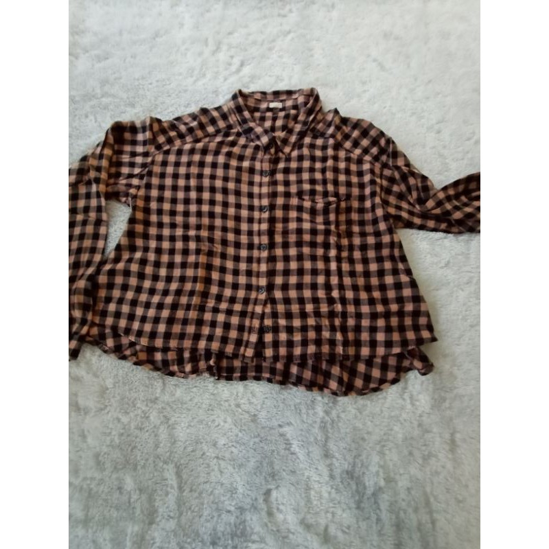 PRELOVED CROP TOP FLANNEL