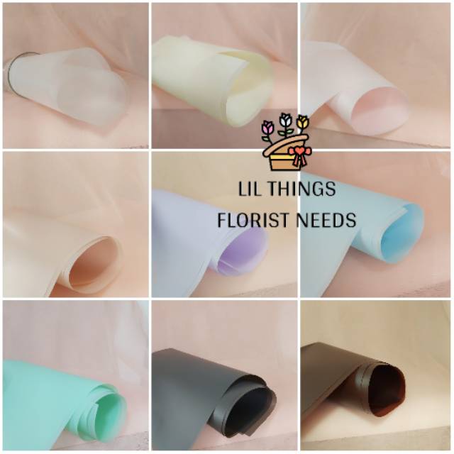 

1 LEMBAR KERTAS BUNGA WRAPPING FLOWER BUNGKUS PLASTIK FLORIST PERLENGKAPAN TOKO SATUAN CELLOPHANE