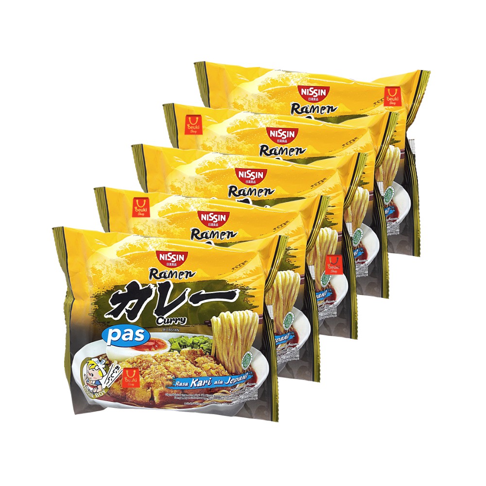 

5PCS Pas Curry Ala Jepang Mie Instan Nissin Ramen Rasa Kari - 5pcs x 76gr