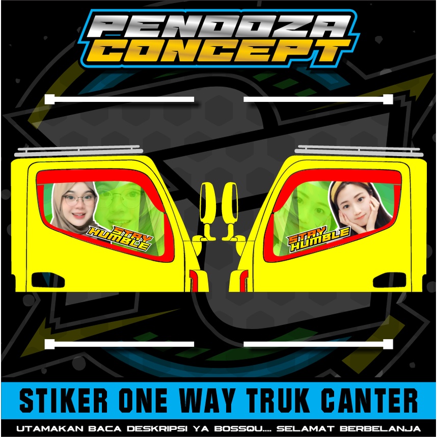 stiker one way canter/ stiker kaca samping truk canter/ragasa/giga