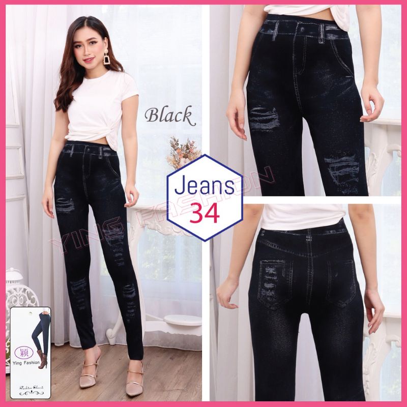 LEGGING JEANS WANITA IMPORT ALLSIZE FIT TO M-XXL PANJANG / CELANA LEGGING PANJANG MOTIF JEANS WANITA IMPORT PREMIUM TEBAL STRETCH MELAR BAGUS YING FASHION