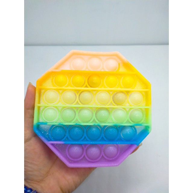 pop it fidget toys UV PELANGI UNICORN - AMONG US - Stitch - Owl UV Import-Oktagon Glitter