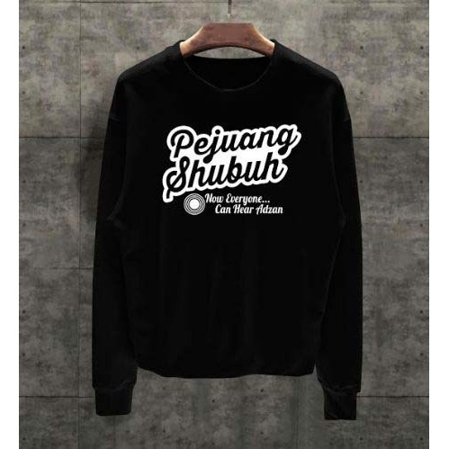 Sibox - Kaos Lengan Panjang Muslim PEJUANG SUBUH Kualitas Premium Ukuran All Size Katun Combed 30S