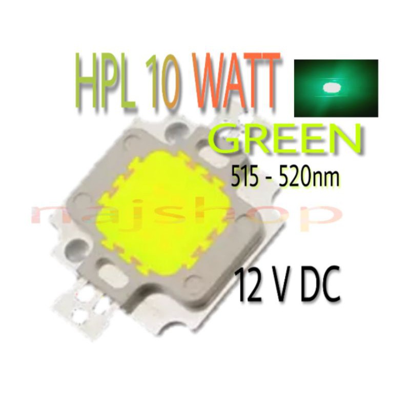LAMPU LED HPL 10 WATT GREEN/HIJAU SUPER BRIGHT