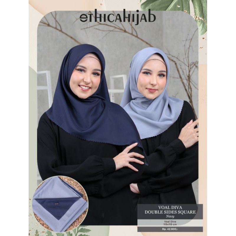 HIJAB SEGIEMPAT VOAL DIVA DOUBLE SIDES SQUARE ETHICA HIJAB