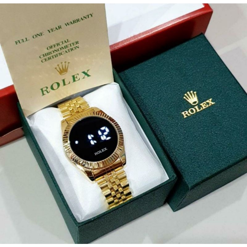 TERVIRAAALLLL.JAM TANGAN TOUCH paket box + buku manual || jam tangan digital wanita Rolex LED rantai