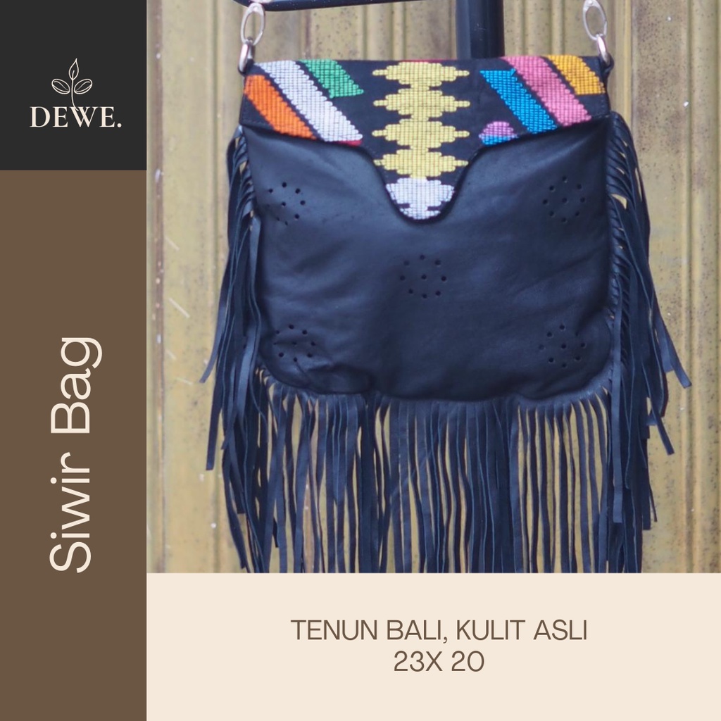 TAS ETNIK SELEMPANG WANITA KULIT ASLI TENUN NTT SIW