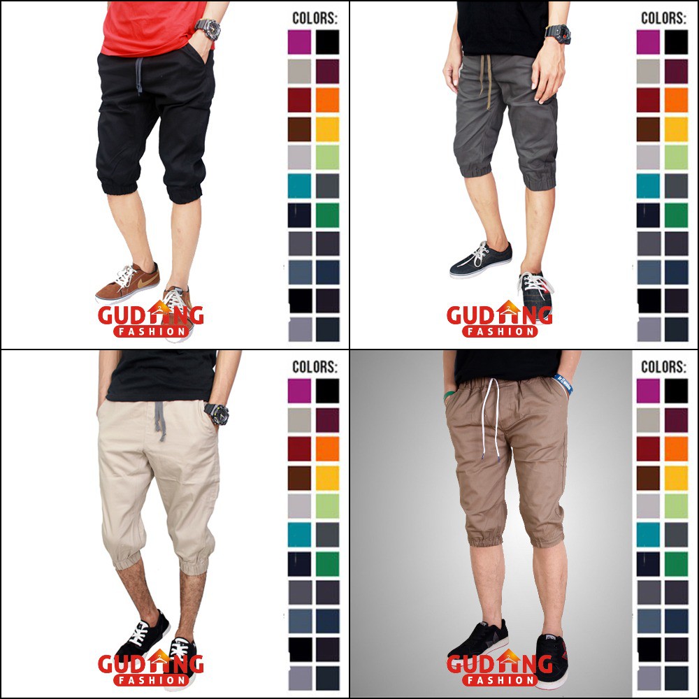 Celana Jogger Pendek Pria Wanita Unisex - Banyak Pilihan Warna CLN (COMB)