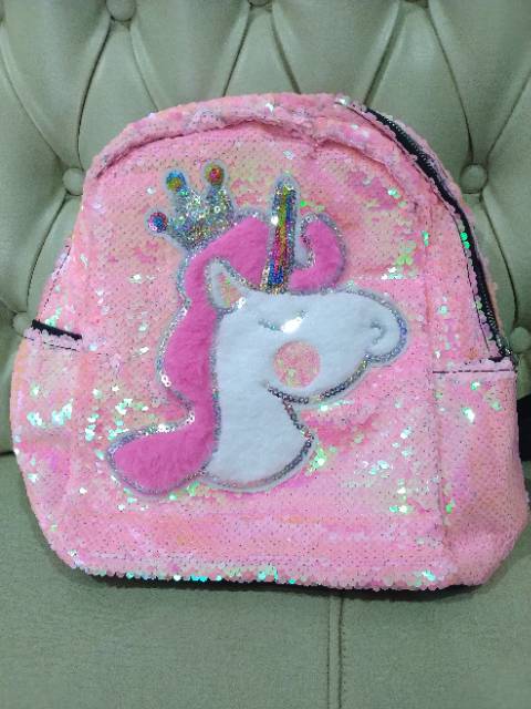 BIG SALE!!! Tas Sekolah Anak Sequin UNICORN  Import - High Quality