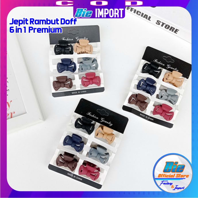 6 Pcs Jepit Rambut Doff  3 Cm Premium Impor Best Seller