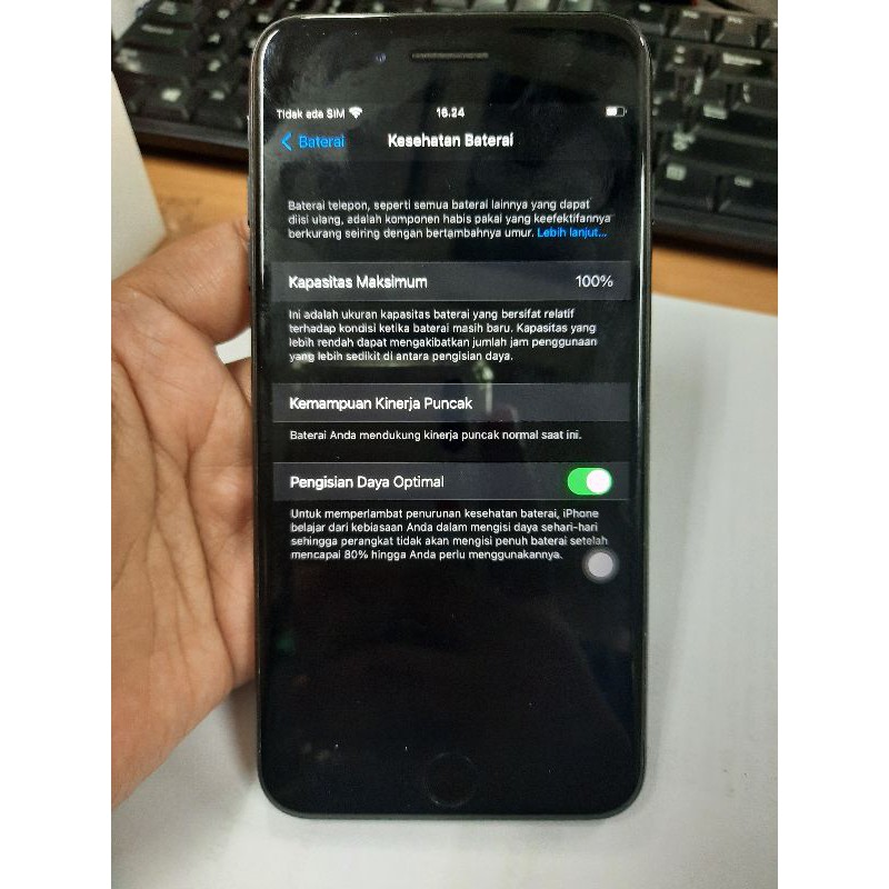 IPHONE 7 PLUS 128GB BLACK MATTE FULLSET ORI LIKE NEW