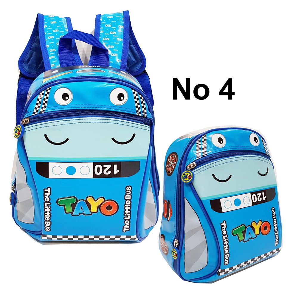 SALE Tas Ransel Anak Sekolah Laki Laki PG / PAUD Motif Mobil BUS ASTRONOT Bahan Kain Sponge Anti Air DUA RESLETING