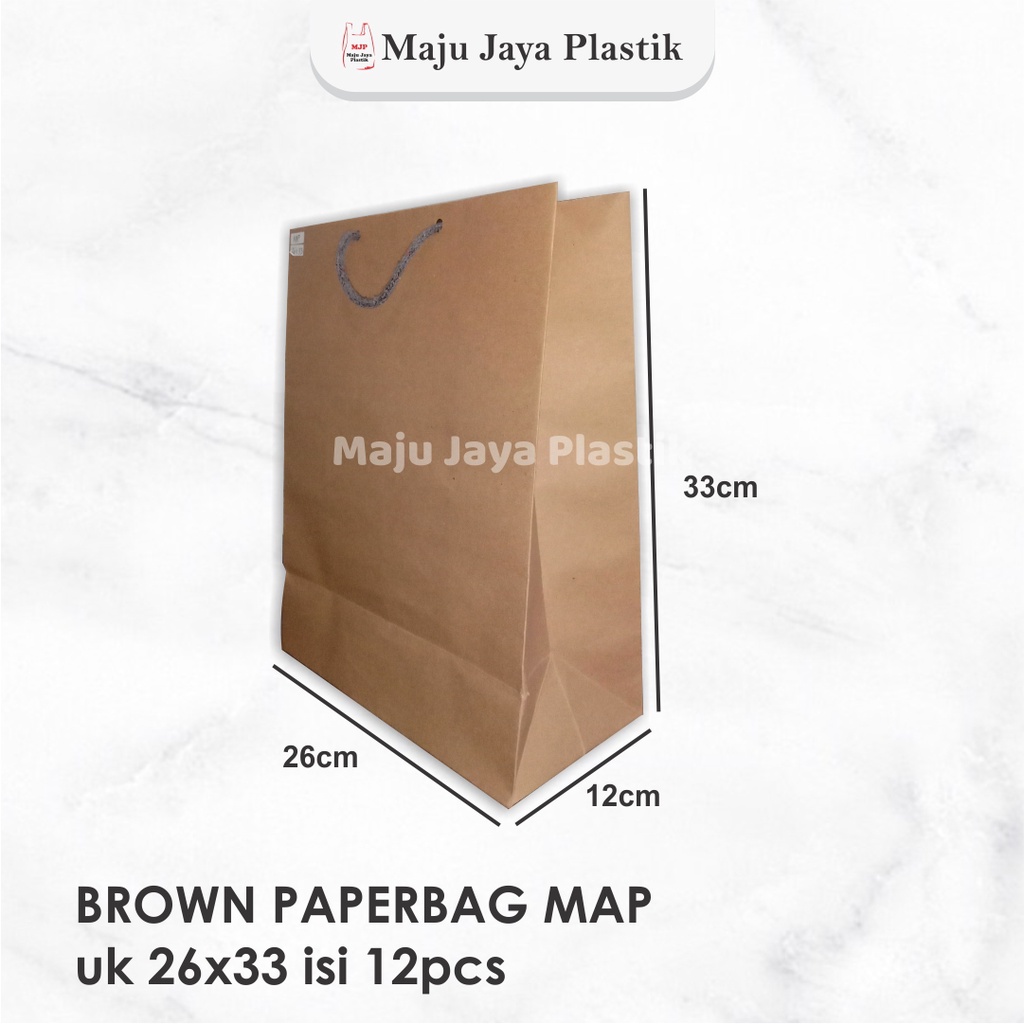 

Paper Bag Uk 26x33 Polos Shopping Bag Baju Tebal isi 12 per lusin