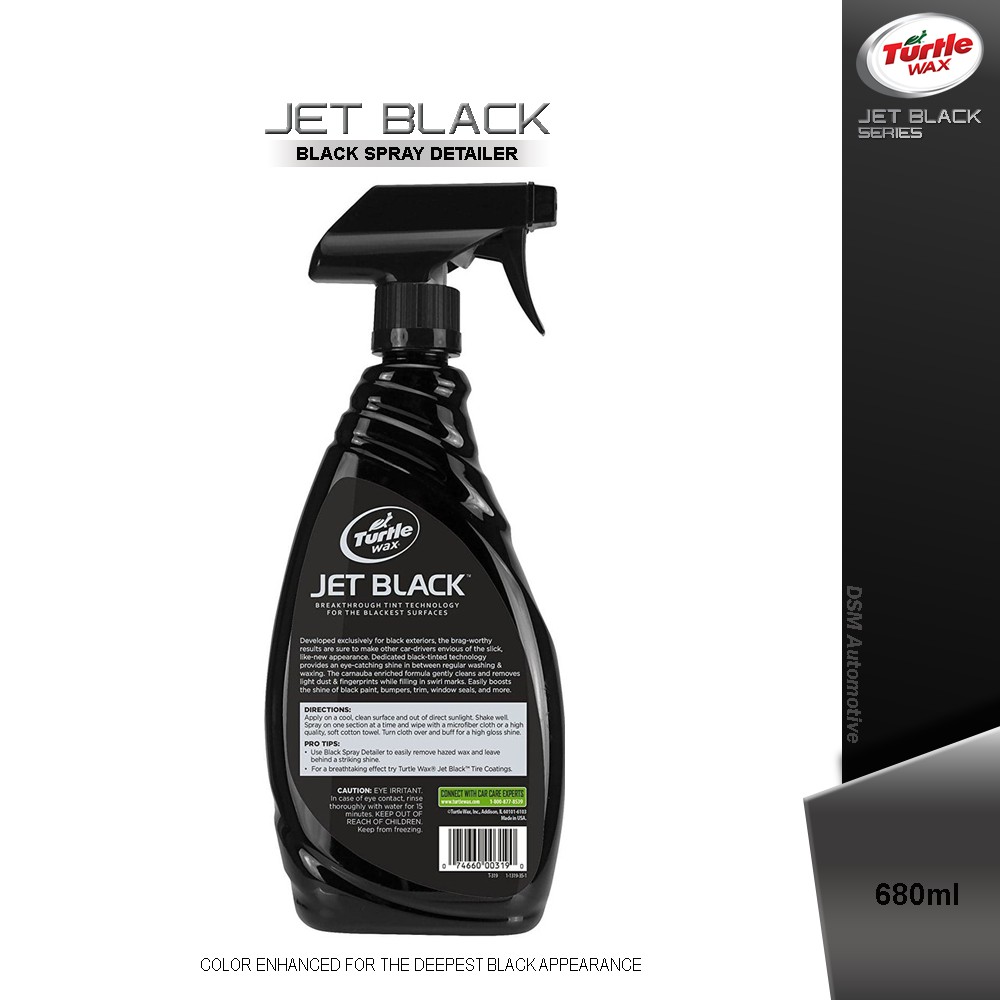 Turtle Wax Jet Black Spray Detailer - 680ml / Menjaga Dan Menambah Kilap Cat Hitam / Gelap