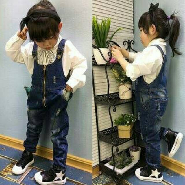 Overall jeans anak perempuan