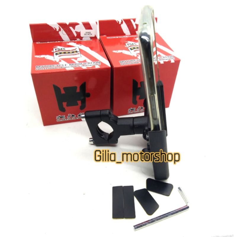 Holder Hp Model Jepit Stang Aluminium PM5 Black series Universal