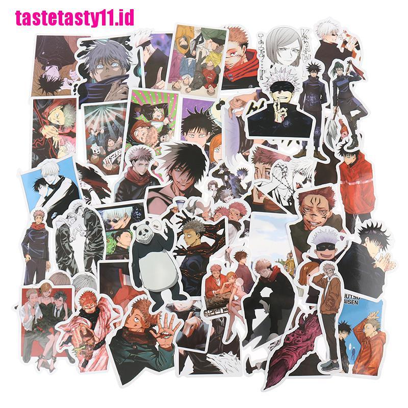 50 Pcs Stiker Desain Anime Jujutsu Kaisen Untuk Gitar / Laptop / Koper