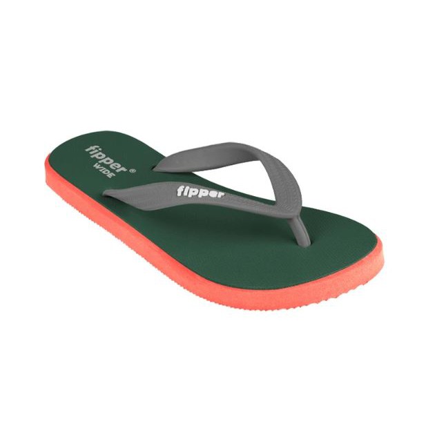 Sandal Fipper Wide Green Emerald Peach Grey Light Original