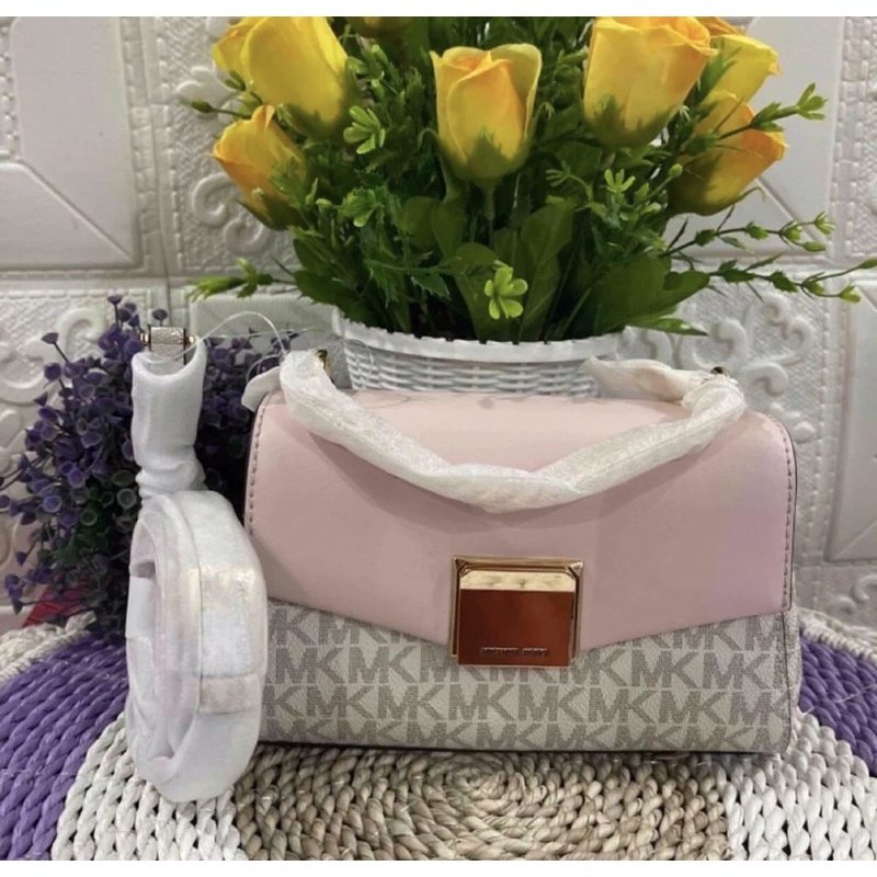 tas michael kors mk lita small vanilla pink original authentic bag